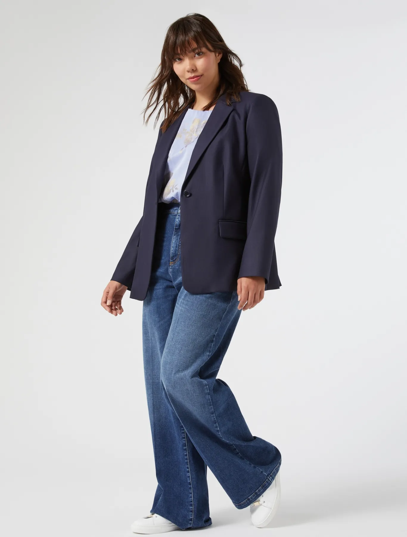 Marina Rinaldi Veste en sergé de viscose mélangée BLEU Online