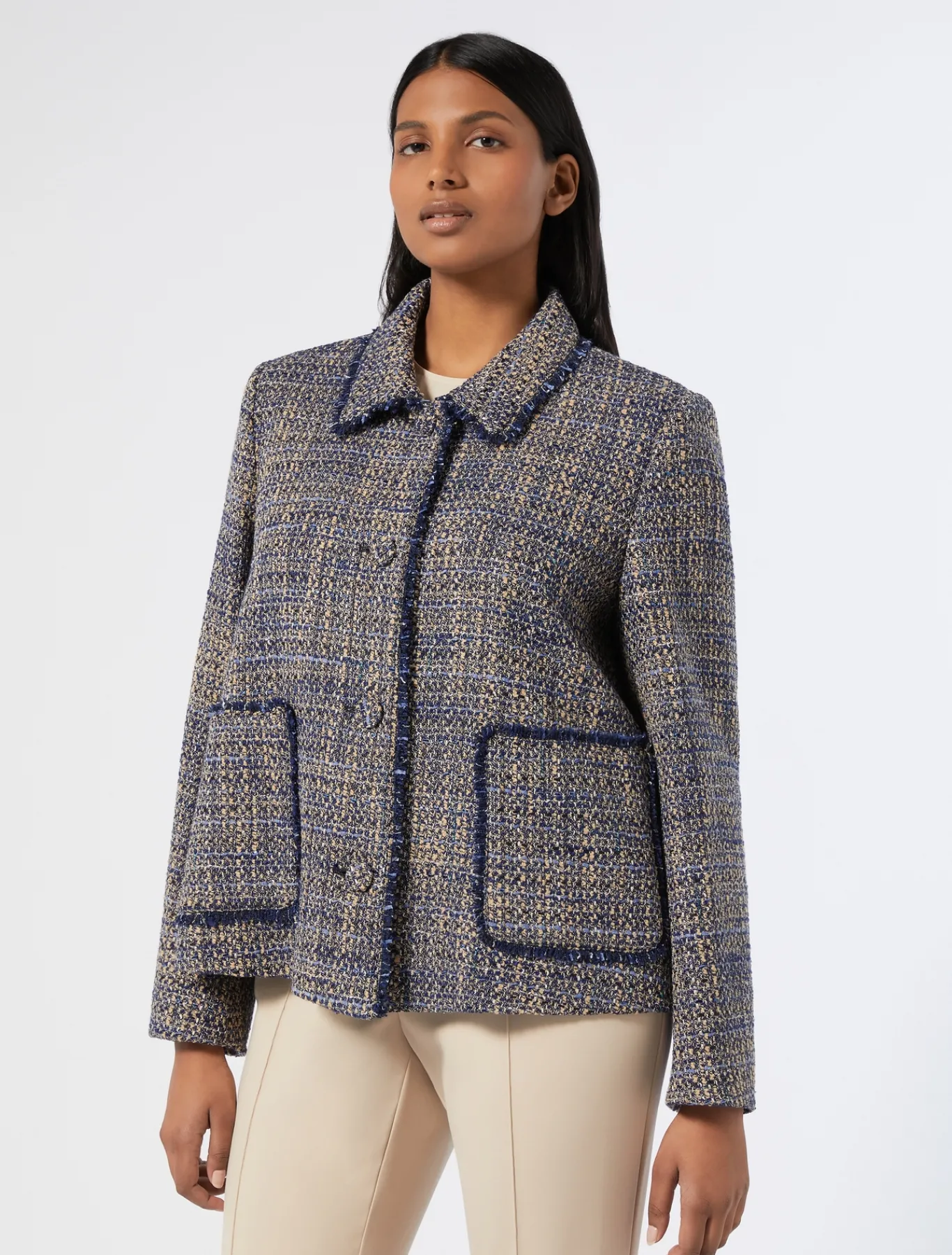 Marina Rinaldi Veste en tissu mouliné BLEUNUIT Hot