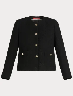 Marina Rinaldi Veste en tissu mouliné NOIR Clearance