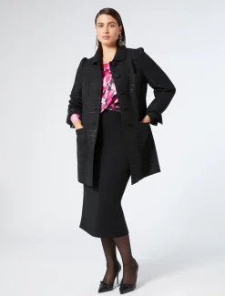 Marina Rinaldi Veste en tissu mouliné NOIR Best