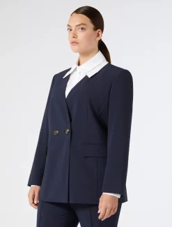 Marina Rinaldi Veste en toile de crêpe de laine BLEUNUIT Best