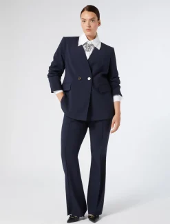 Marina Rinaldi Veste en toile de crêpe de laine BLEUNUIT Best