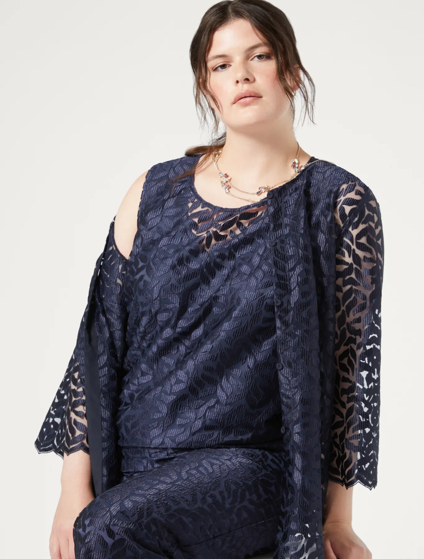 Marina Rinaldi Veste en tulle brodé BLEUMARINE Outlet