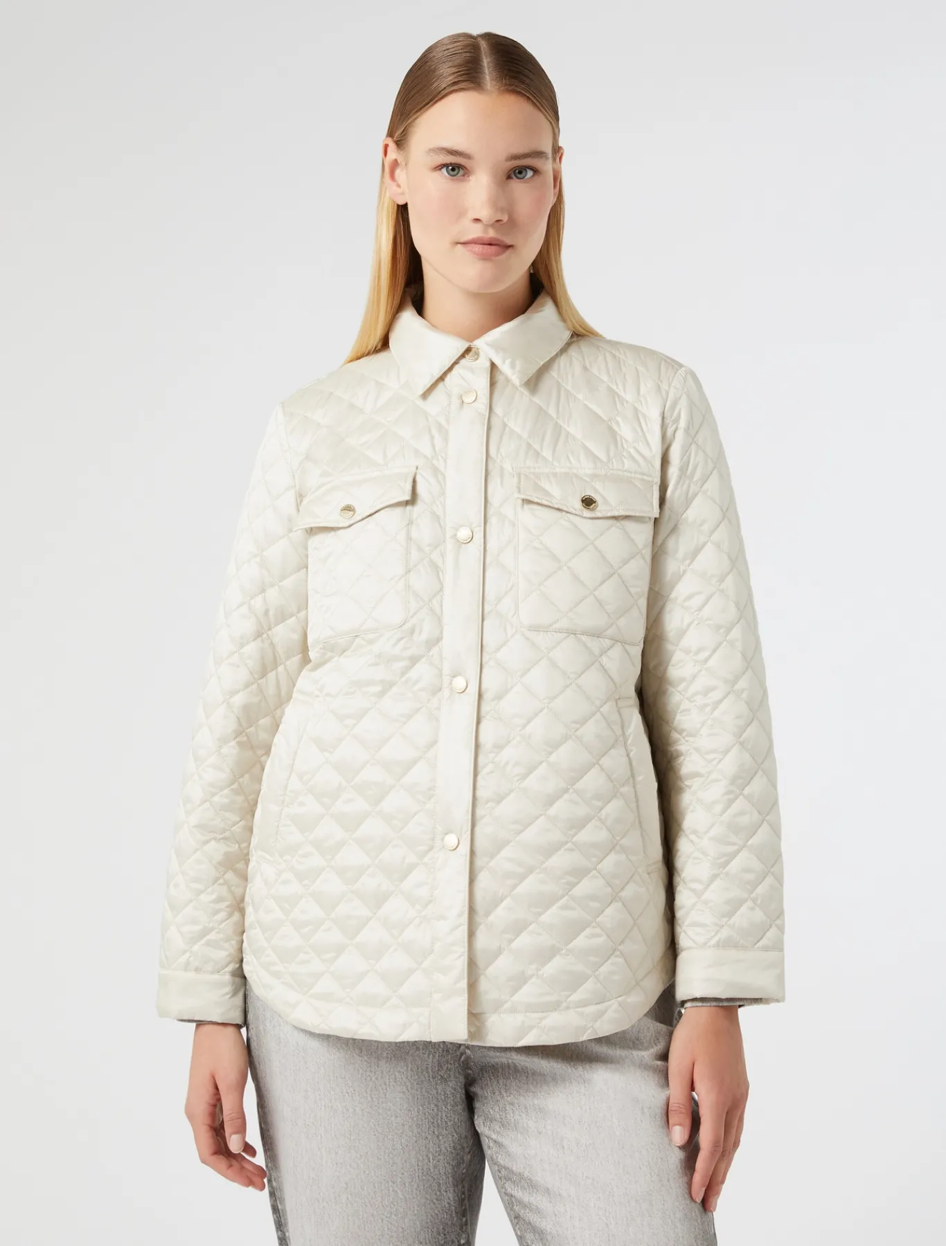 Marina Rinaldi Veste rembourrée en toile de nylon irisée IVOIRE Clearance