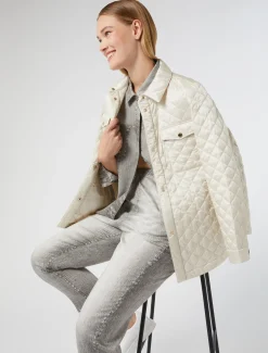 Marina Rinaldi Veste rembourrée en toile de nylon irisée IVOIRE Clearance