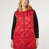 Marina Rinaldi Veste sans manches en tissu technique ROUGE Clearance