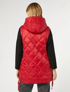 Marina Rinaldi Veste sans manches en tissu technique ROUGE Clearance