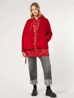 Marina Rinaldi Veste sans manches en tissu technique ROUGE Clearance