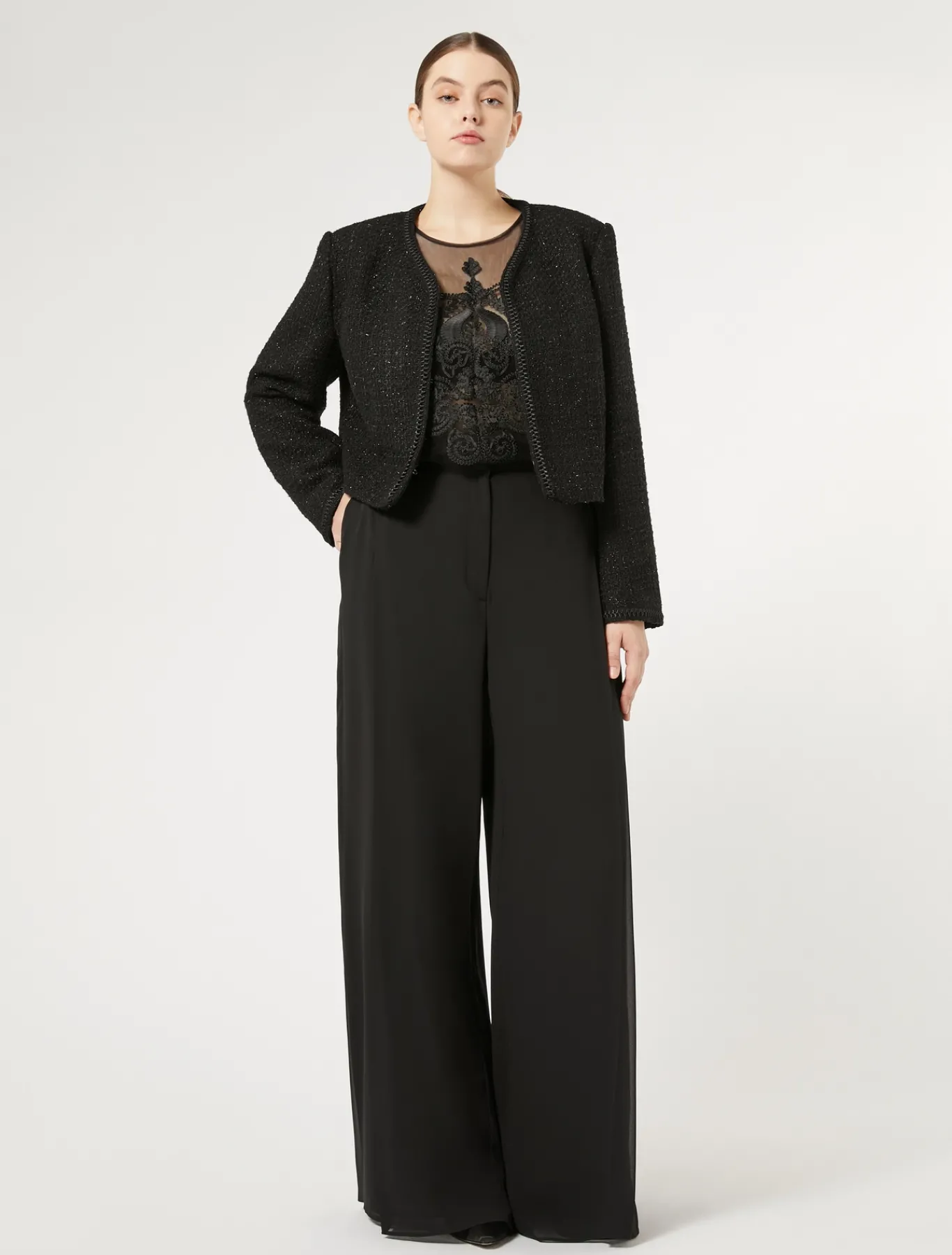 Marina Rinaldi Veste teinte en fil NOIR Best
