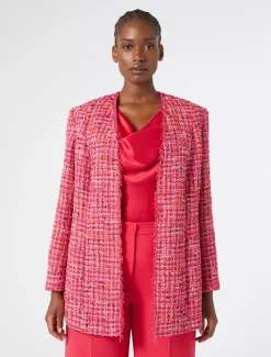 Marina Rinaldi Veste teinte en fil avec broderie FUCHSIA Best