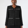Marina Rinaldi Veste teinte en fil avec broderie NOIR Clearance
