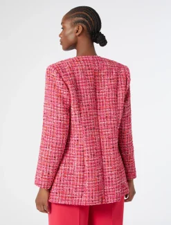 Marina Rinaldi Veste teinte en fil avec broderie FUCHSIA Best