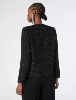 Marina Rinaldi Veste teinte en fil avec broderie NOIR Clearance