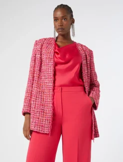 Marina Rinaldi Veste teinte en fil avec broderie FUCHSIA Best