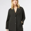 Marina Rinaldi Veste tunique en gabardine de laine NOIR Outlet