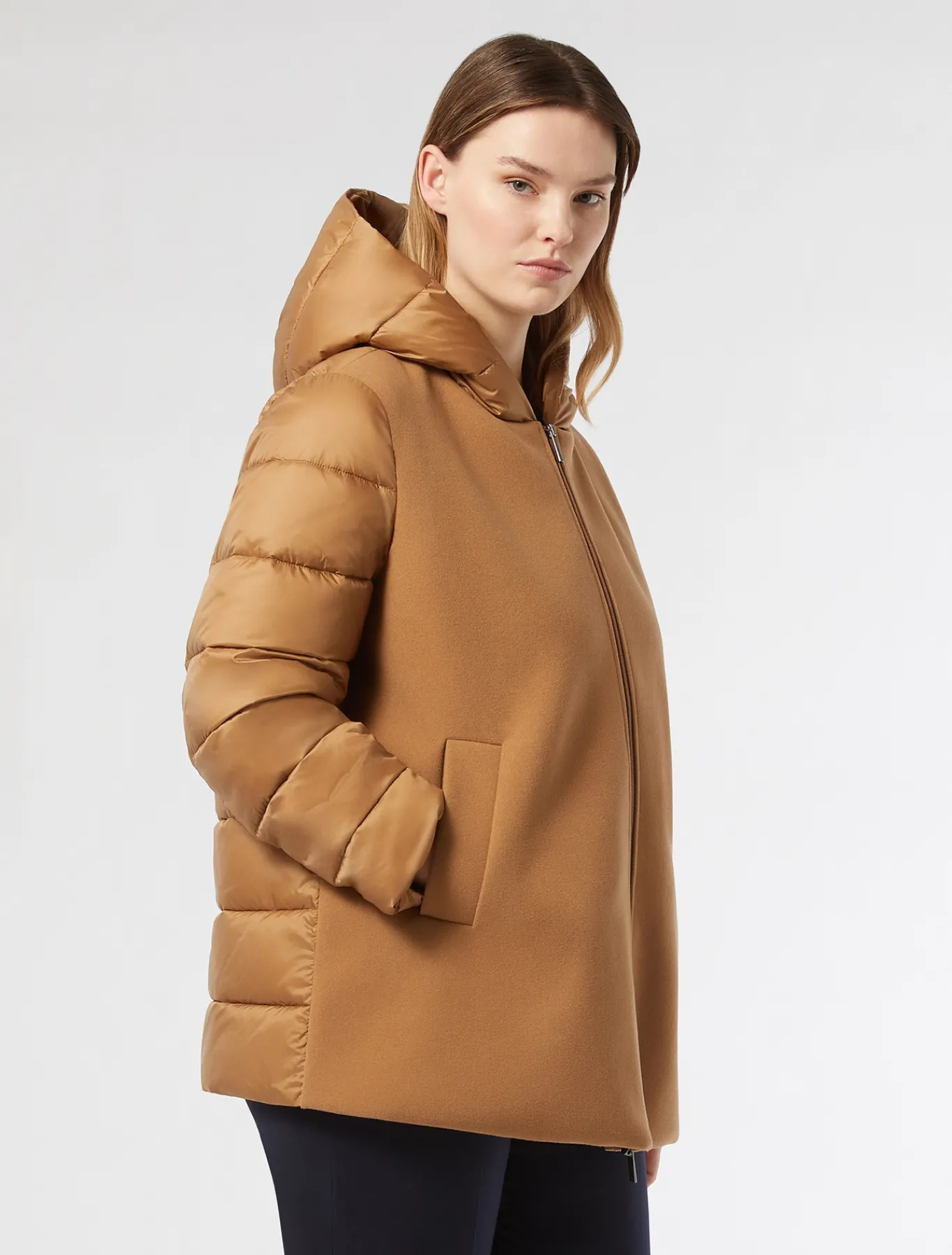 Marina Rinaldi Vêtement rembourré en jersey et toile de nylon déperlant NOISETTE Hot