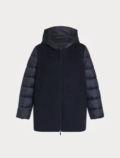 Marina Rinaldi Vêtement rembourré en jersey et toile de nylon déperlant BLEUNUIT Sale